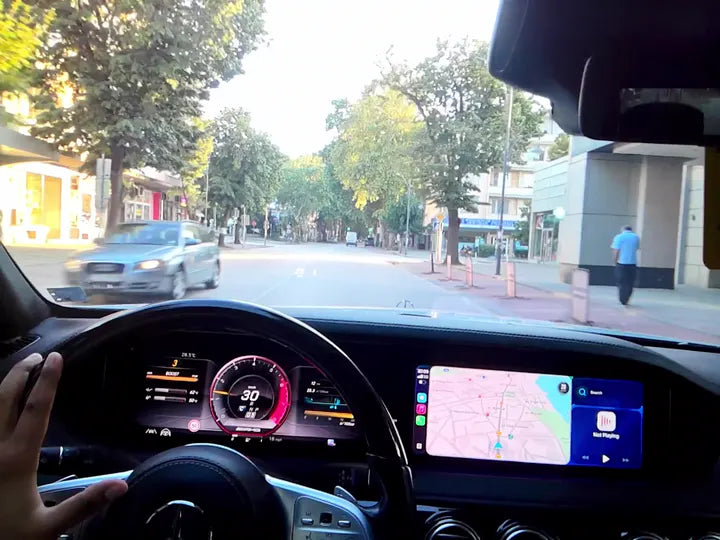 По пътя от гледната точка на човек с Очила X Vision